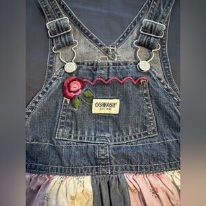 OshKosh B'gosh Denim Overalls with Floral Embroidery